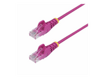 1m Pink Slim CAT6 Ethernet Cable, Snagless, 28AWG, LSZH