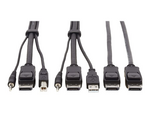 Tripp Lite Series Dual DisplayPort KVM Cable Kit 4K USB 3.5 mm Audio 3xM/3xM 6ft